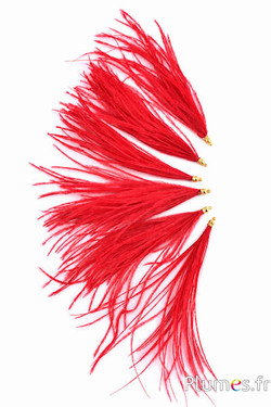 Hanger struisvogel - 9-12 cm - rood